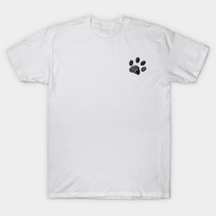 Black doodle paw print T-Shirt